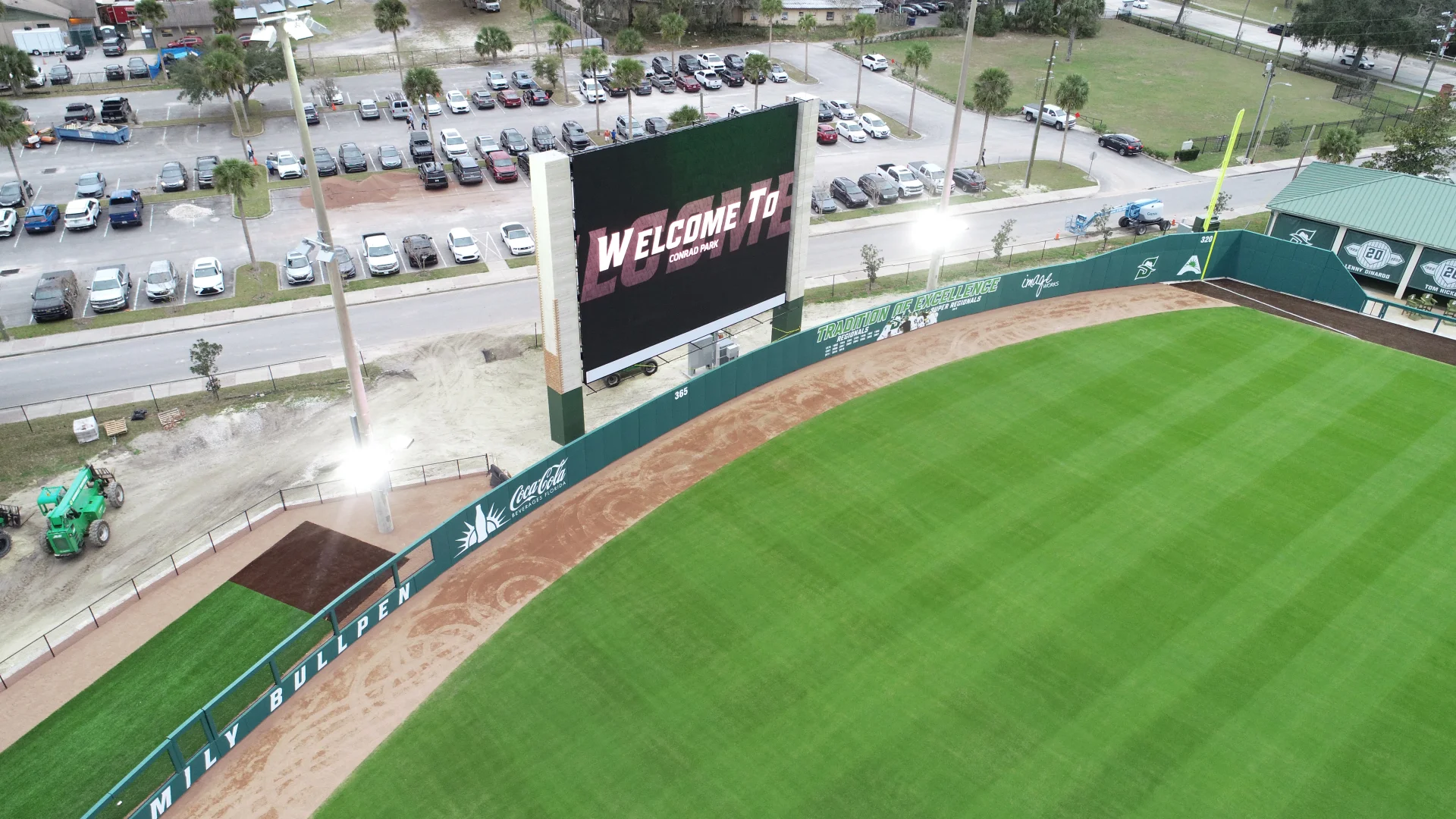 aerial view of baseball diamond