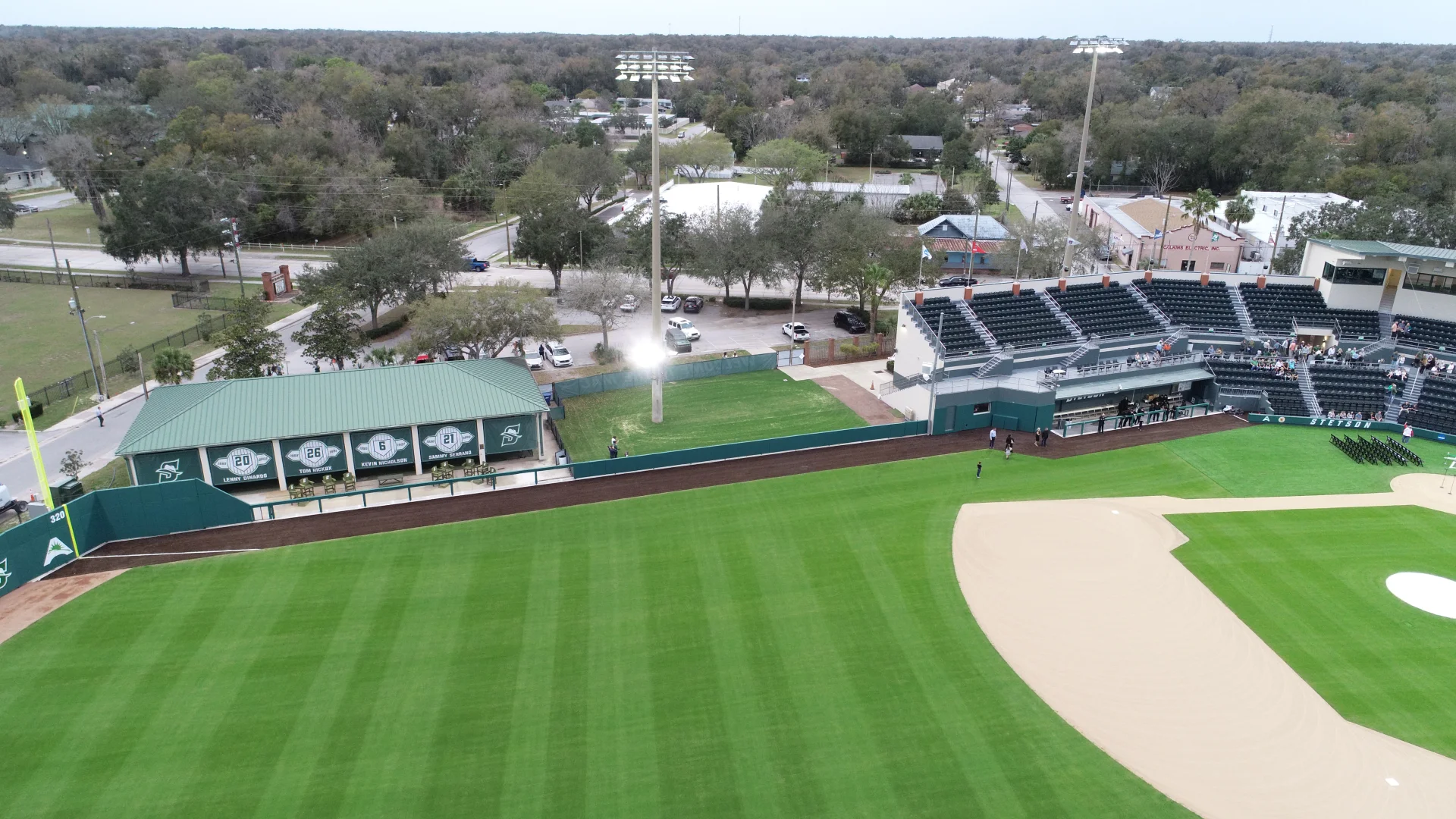 aerial view of baseball diamond