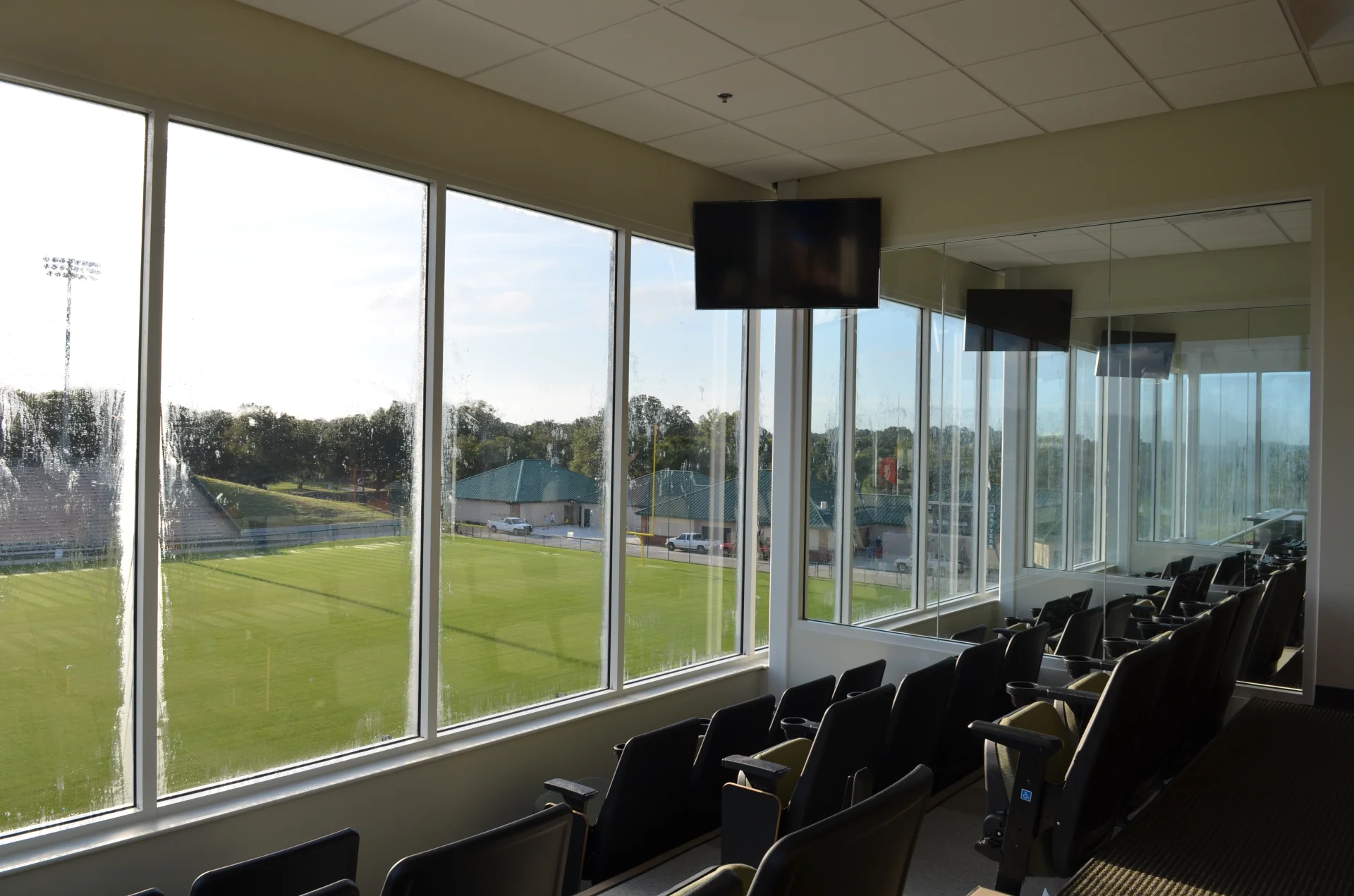 interior of stadium viewing box
