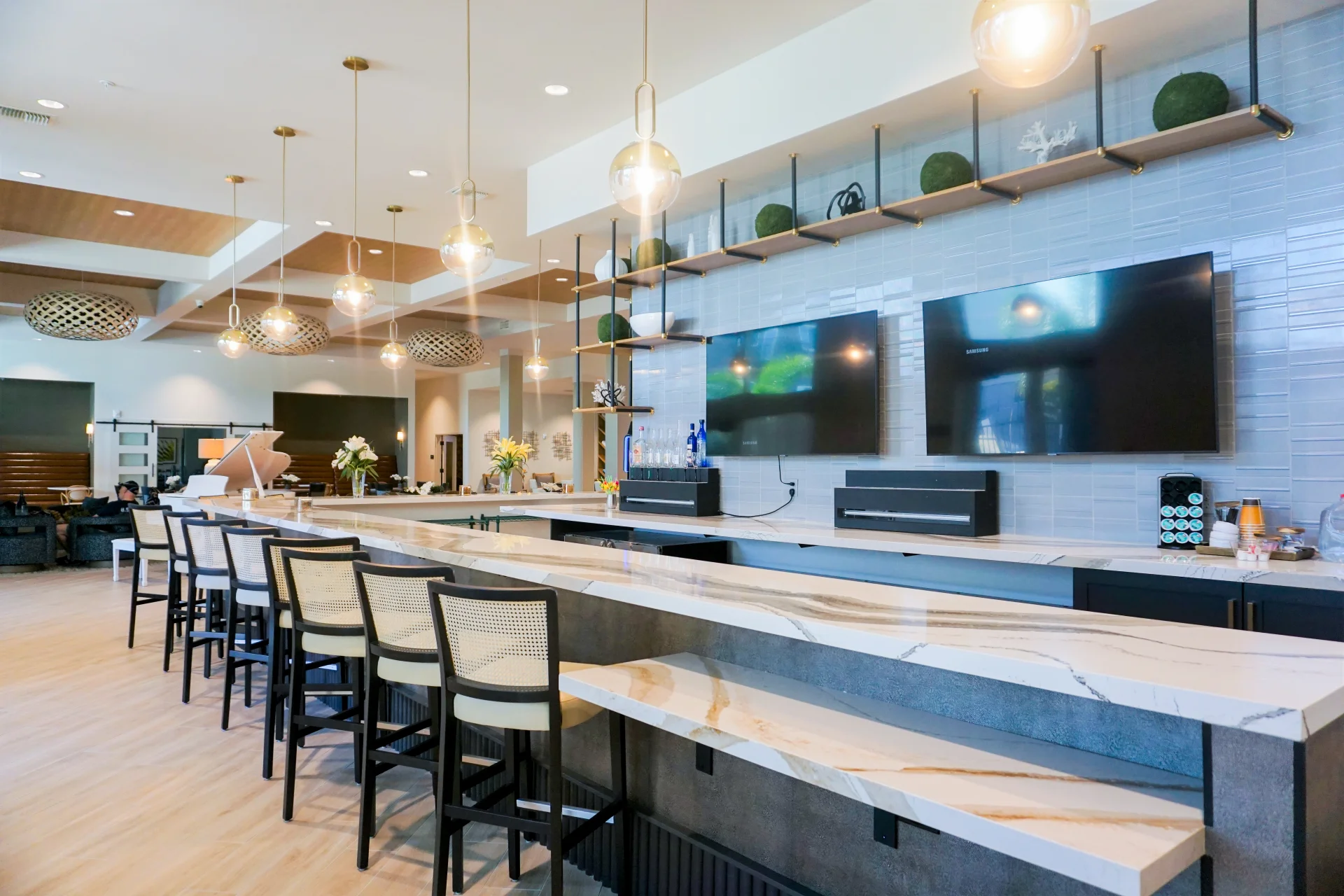 bar area with bar seating