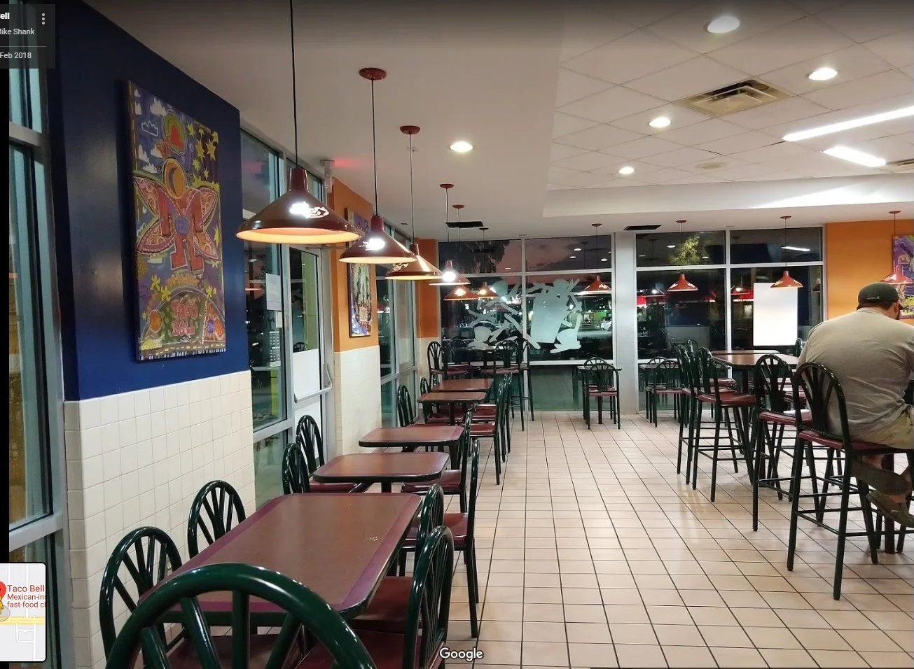 Taco Bell restaurant interior seating area