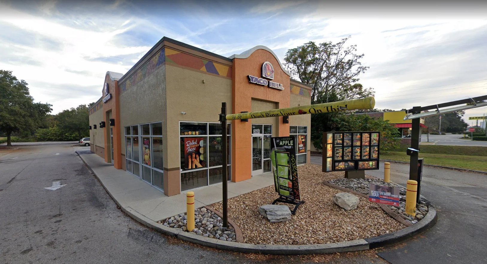 Taco Bell restaurant exterior and drive thru