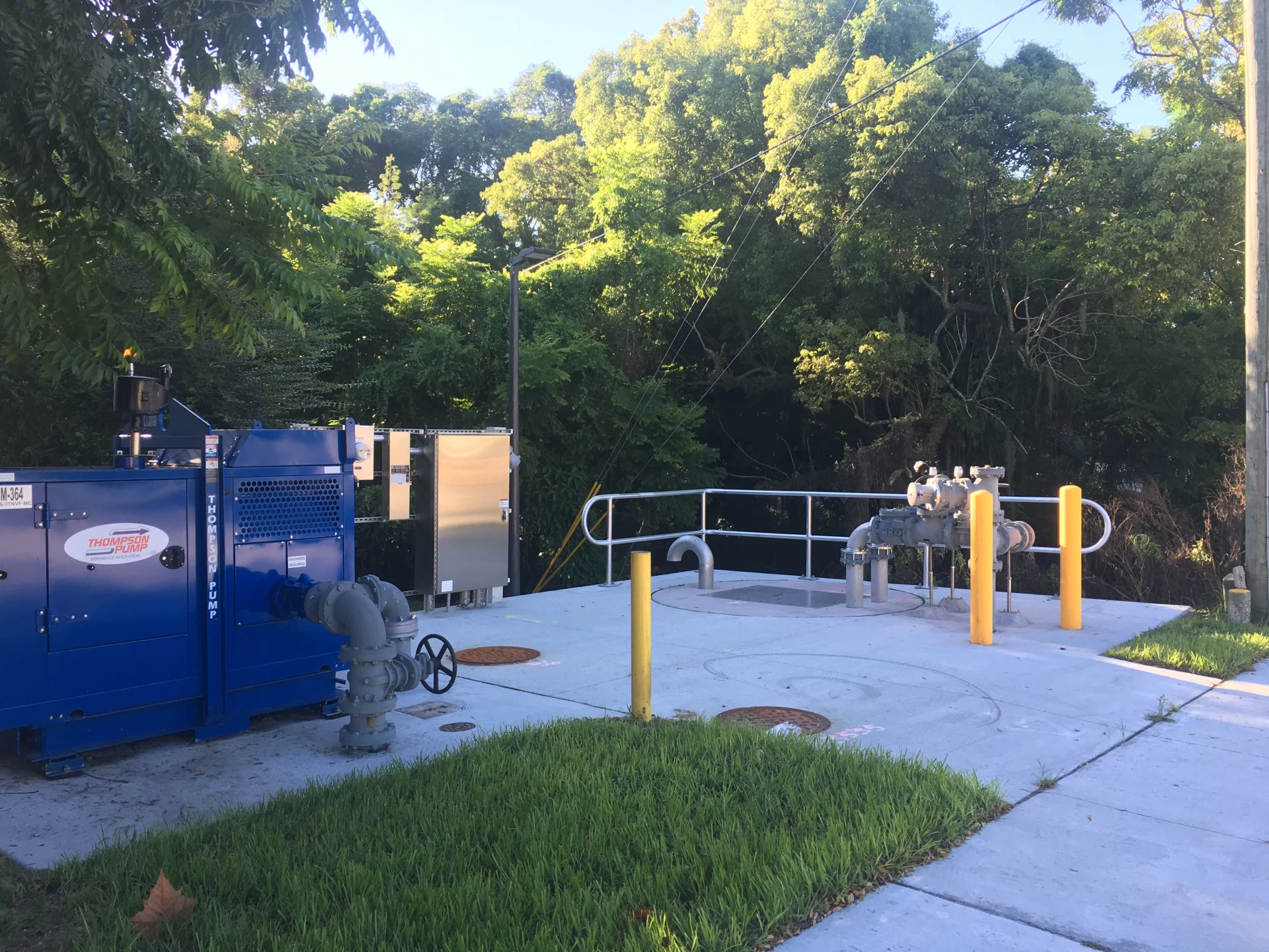 sidewalk and outdoor water pipes