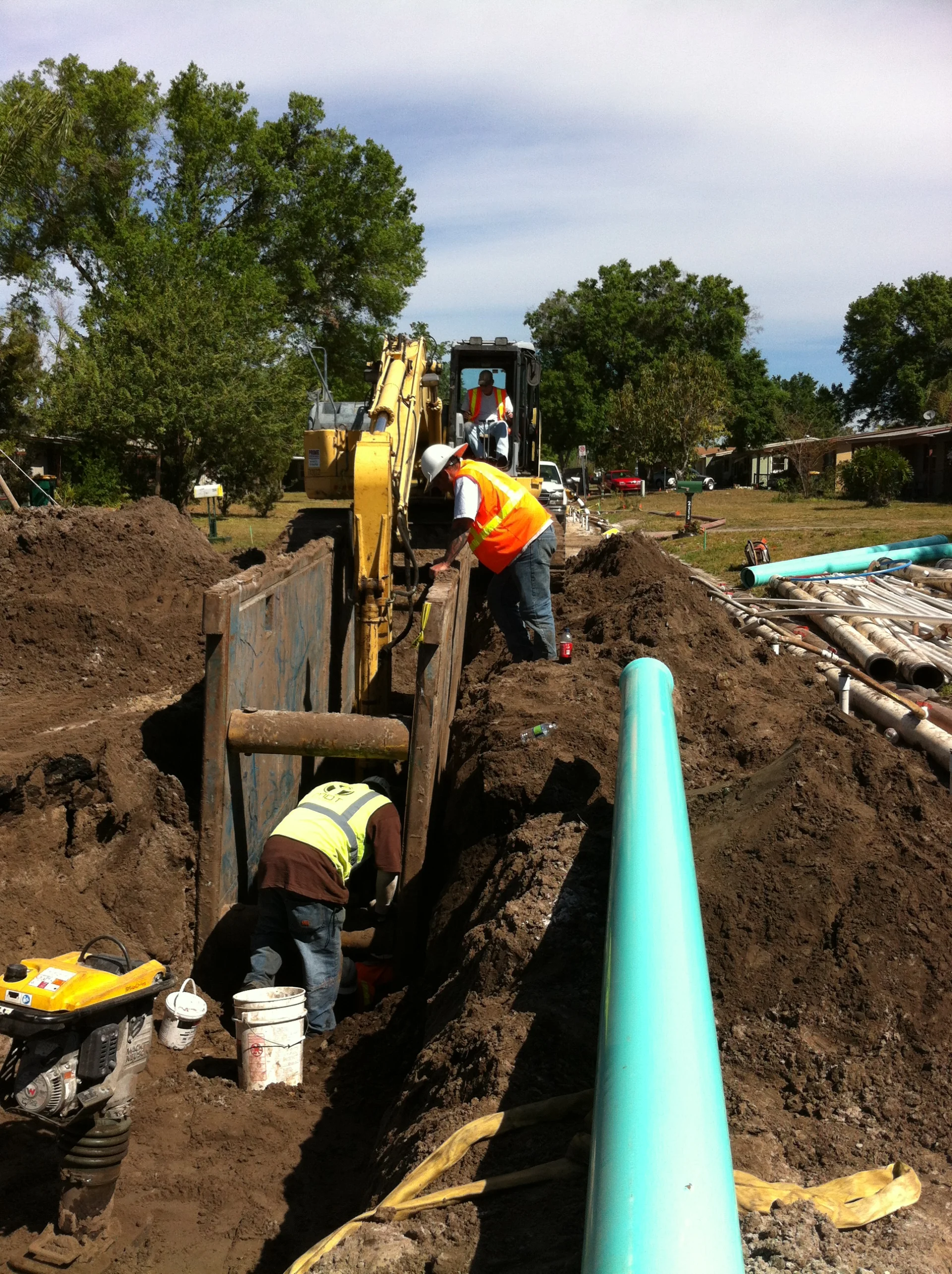 construction for underground pipe replacement