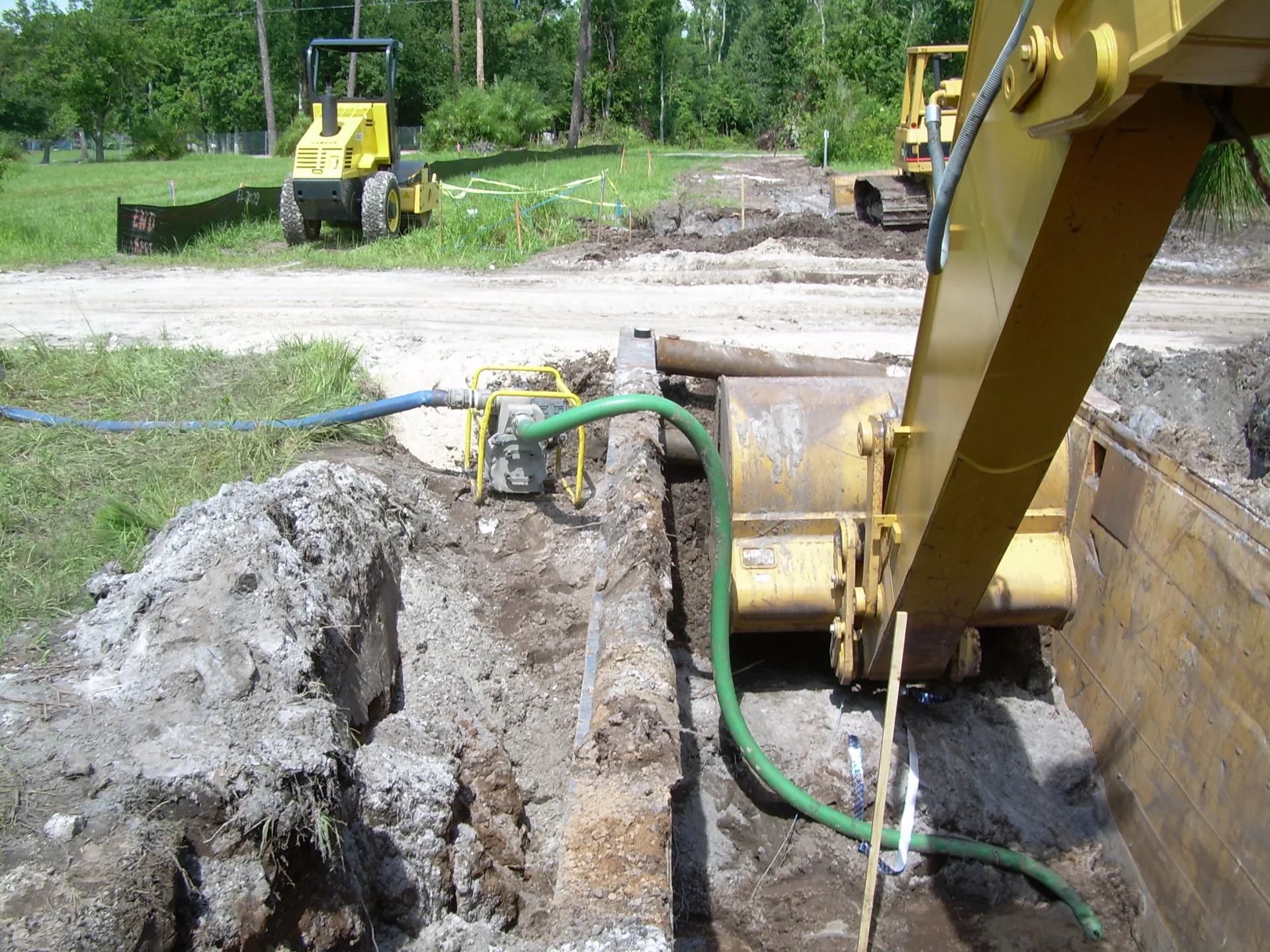 workers excavating land